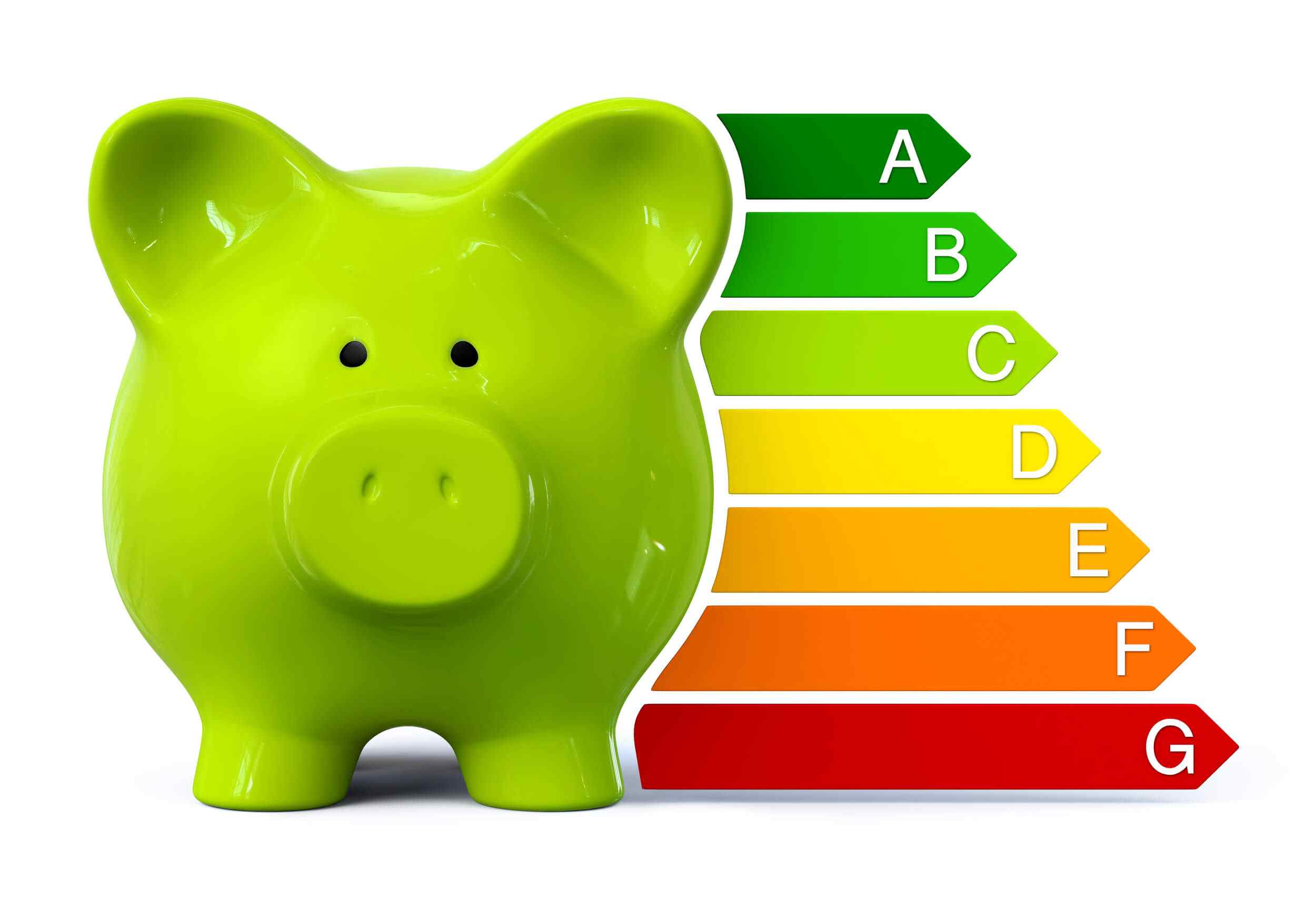 Green porcelain energy rating pig