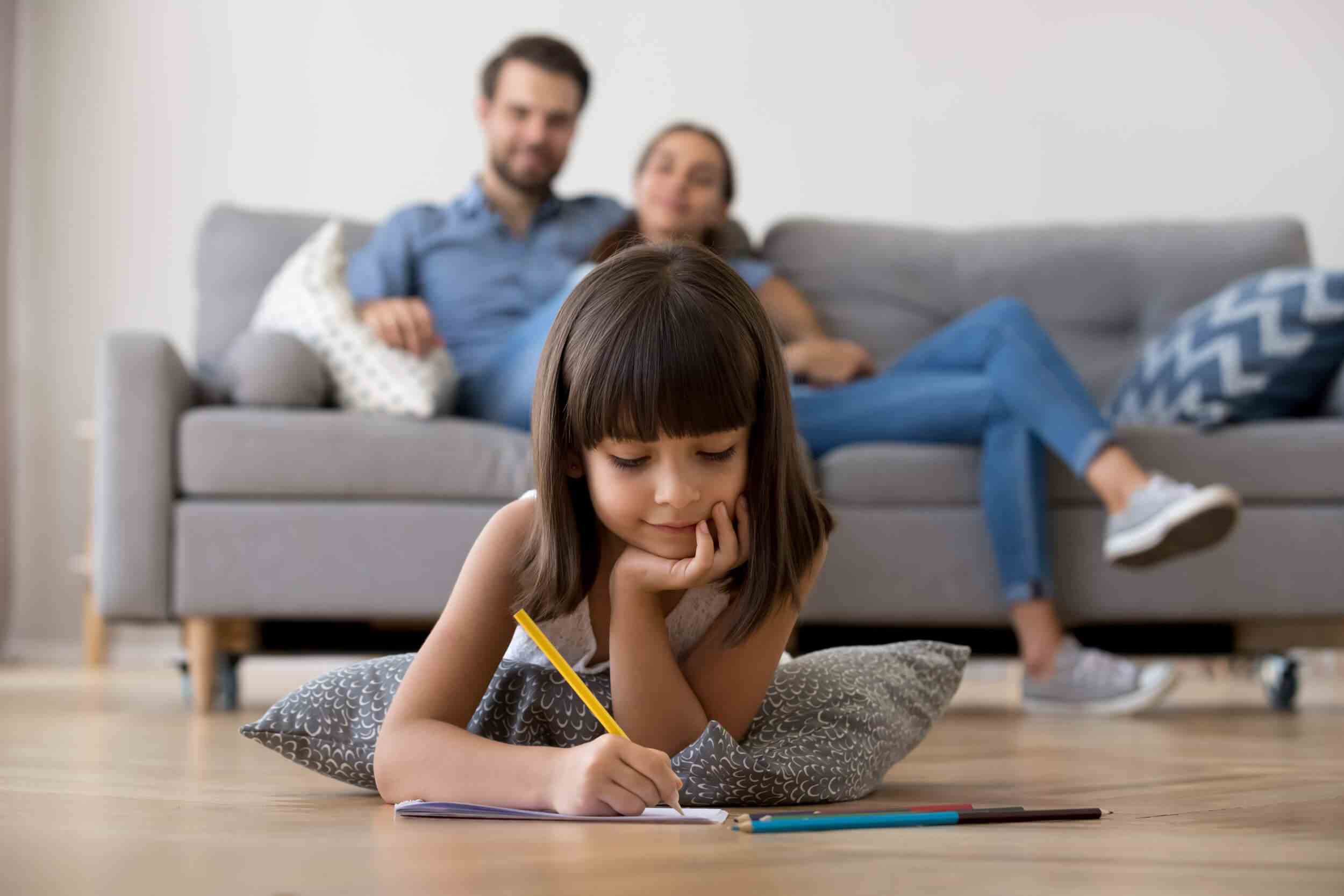 Happy family at home