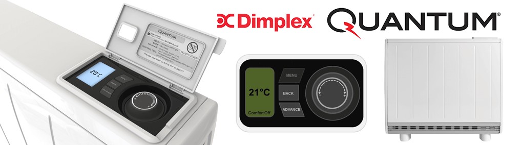 Control panel detail of Dimplex Quantum Storage Heaters.