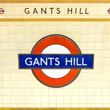 Tiled wall at Gants Hill tube station, marking the location of a successful Rointe heater repair job.